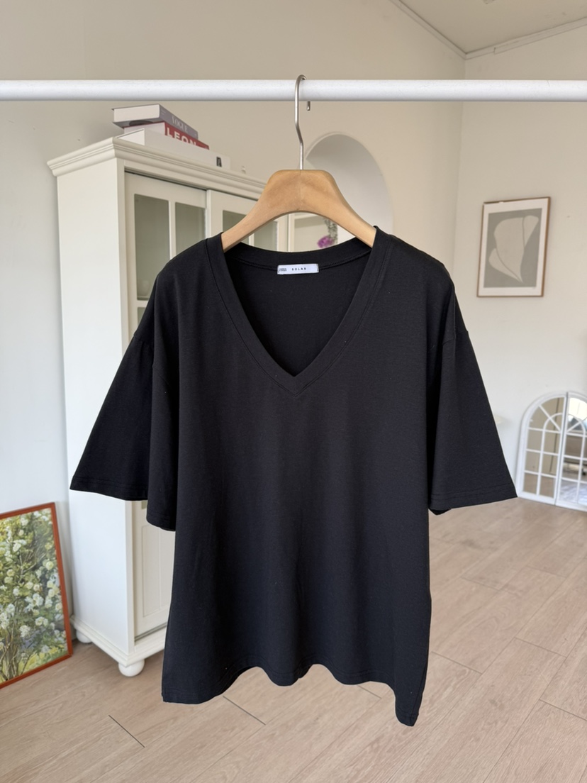 SOLAR東大門實拍女士新品真品熱賣26春夏休閑人氣時尚T恤V領SOLART恤圖色3