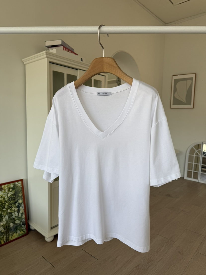 SOLAR東大門實拍女士新品真品熱賣26春夏休閑人氣時尚T恤V領SOLART恤圖色4