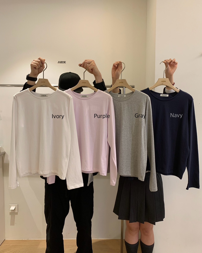 JUEDE韓國直郵女士新款26春夏長袖T恤JUEDE長袖T恤