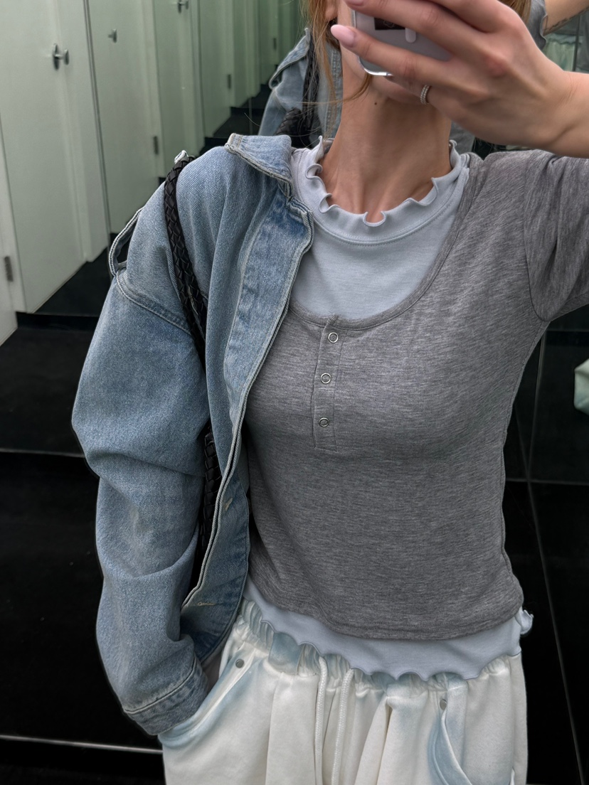 ZEROZERO韓國直郵女士新品休閑26春夏職業真品推薦熱賣T恤ZEROZEROT恤圖色3