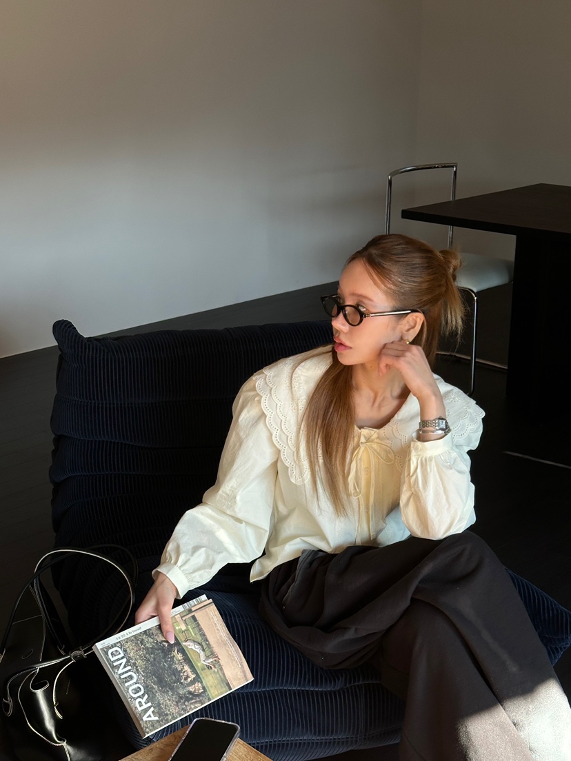 ZEROZERO東大門直郵女裝新品職業26春夏熱賣休閑襯衫蕾絲衫ZEROZERO襯衫/蕾絲衫圖色3