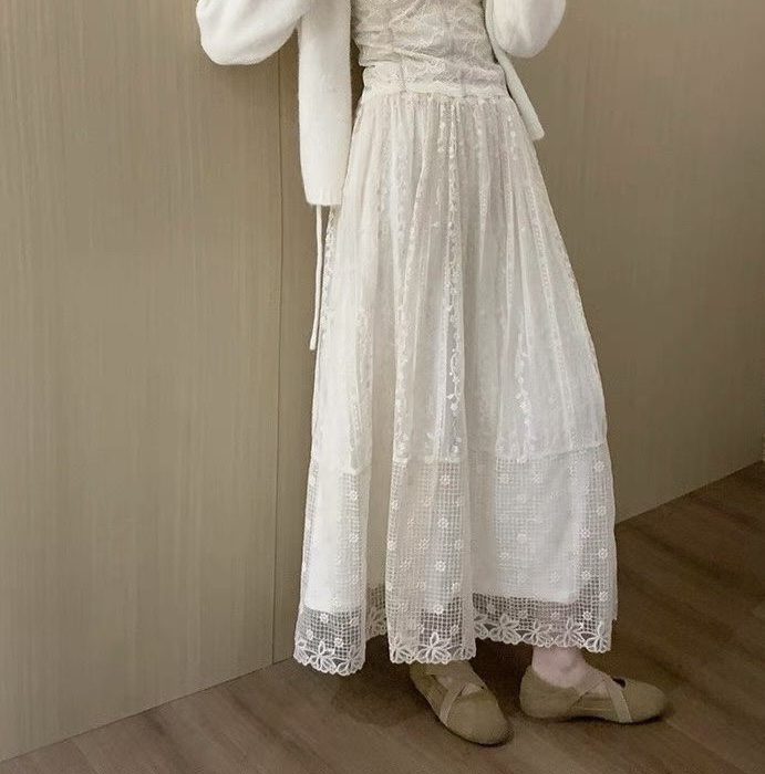 CORAL韓國直郵女裝新品人氣熱賣推薦時尚真品職業長裙刺繡CORAL長裙