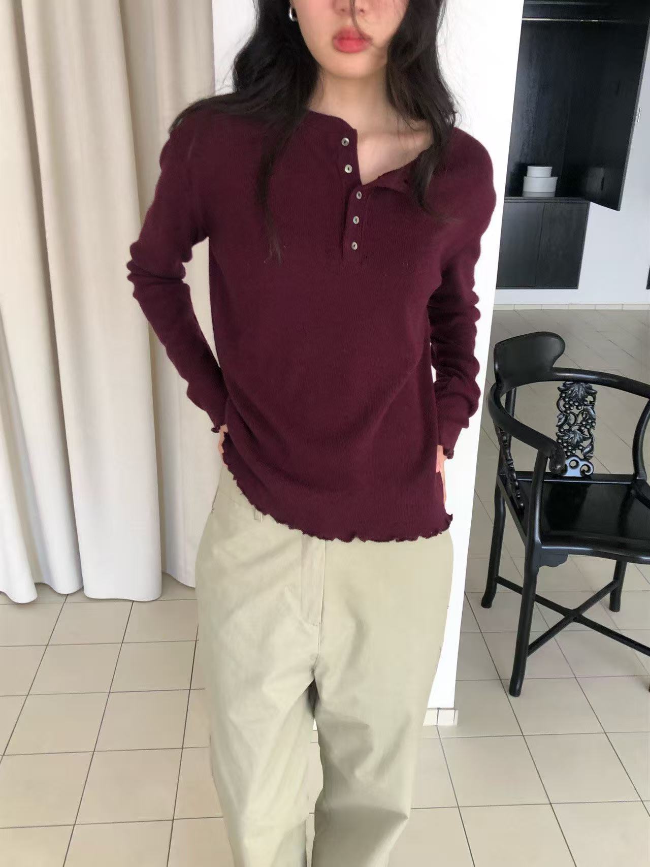 WEATHER東大門實拍女士新款熱賣時尚真品26春夏推薦長袖T恤GOBSLMURI-ot長袖T恤