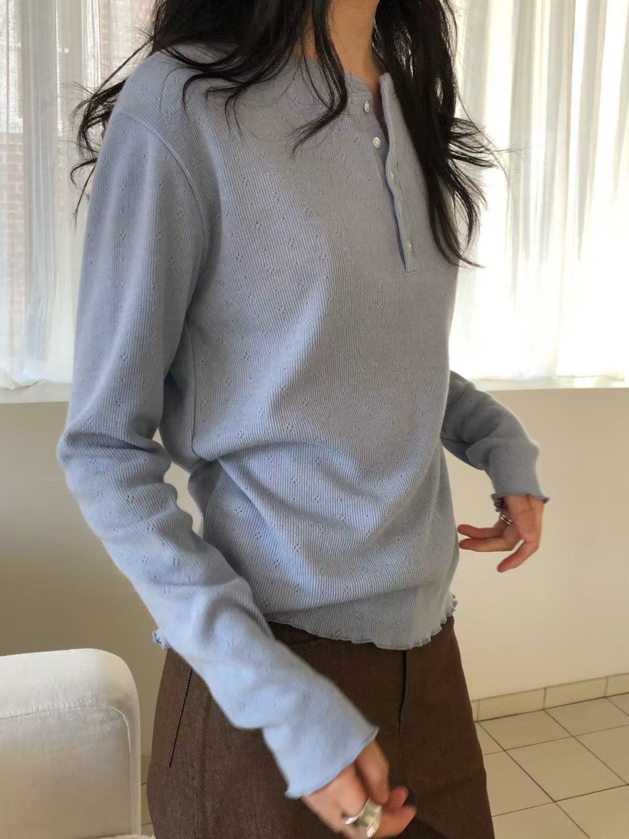 WEATHER東大門實拍女士新款熱賣時尚真品26春夏推薦長袖T恤GOBSLMURI-ot長袖T恤圖色2