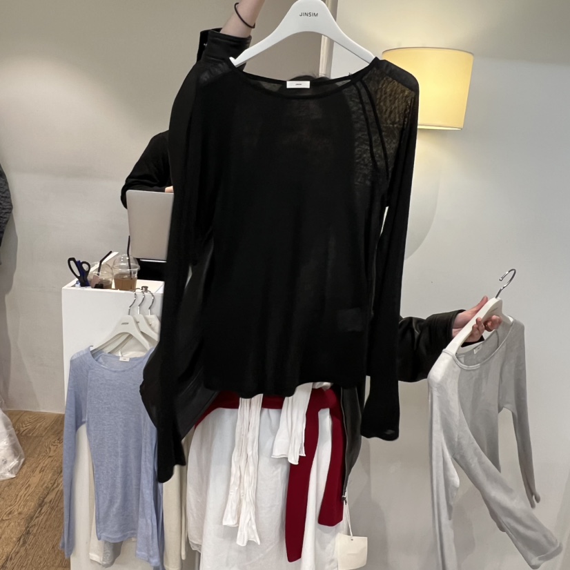 JINSIM韓國直郵女士新款真品26春夏熱賣休閑推薦職業長袖T恤JINSIM長袖T恤圖色4