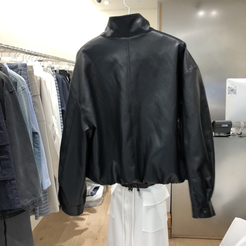 MEET ME東大門實拍女裝新品推薦26春夏休閑皮衣皮革褶皺MEET ME皮衣