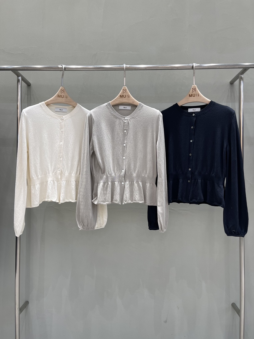 THE MUI東大門代購女裝新款真品26春夏針織衫荷葉邊開衫THE MUI針織衫