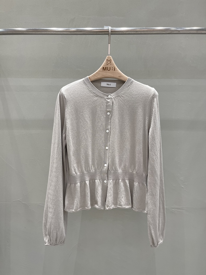 THE MUI東大門代購女裝新款真品26春夏針織衫荷葉邊開衫THE MUI針織衫圖色2