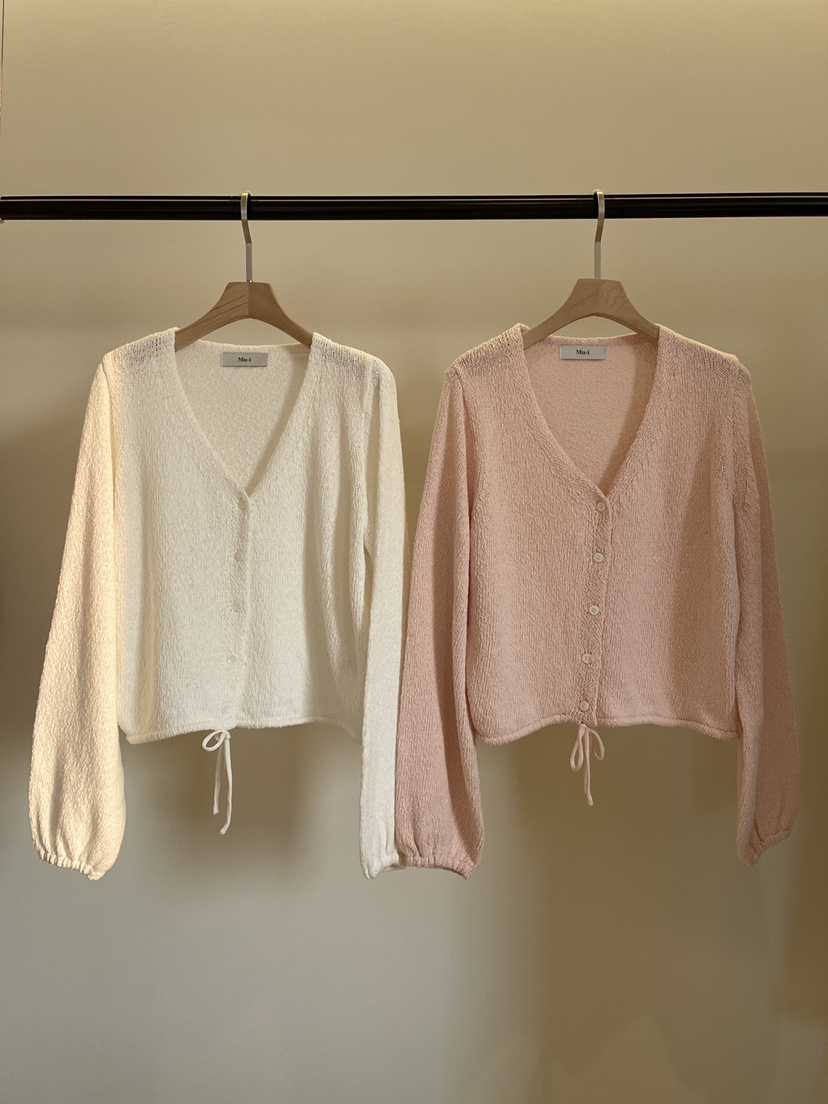 THE MUI東大門實拍女士新品時尚26春夏針織衫泡泡袖開衫THE MUI針織衫