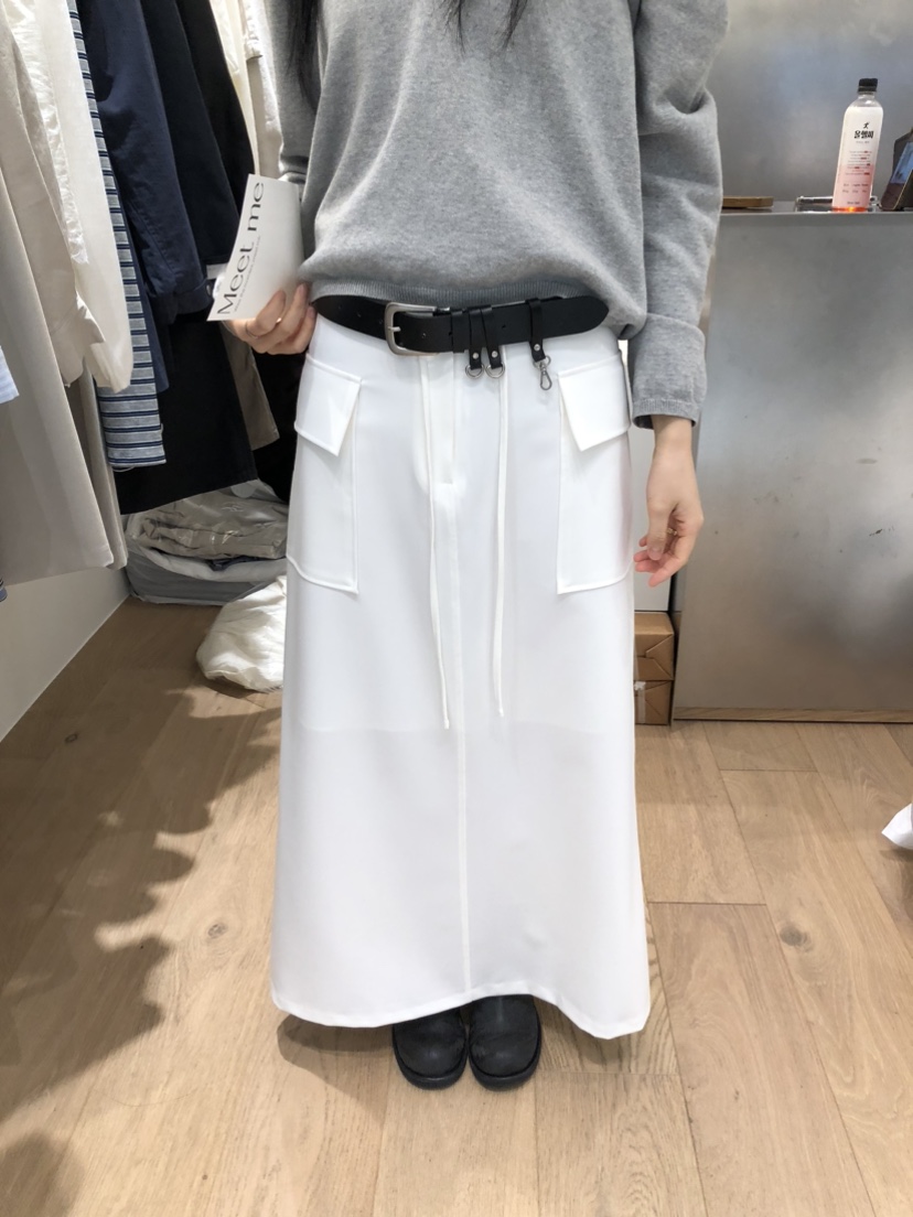 MEET ME東大門直郵女士新品時尚休閑熱賣人氣長裙不含腰帶MEET ME長裙圖色1