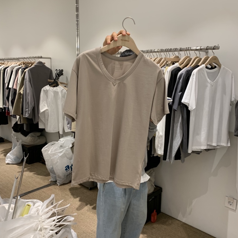 SELF SERVICE韓國直郵女裝新款熱賣真品職業推薦T恤V領真絲SELF SERVICET恤圖色1