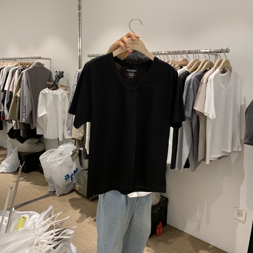 SELF SERVICE韓國直郵女裝新款熱賣真品職業推薦T恤V領真絲SELF SERVICET恤圖色2