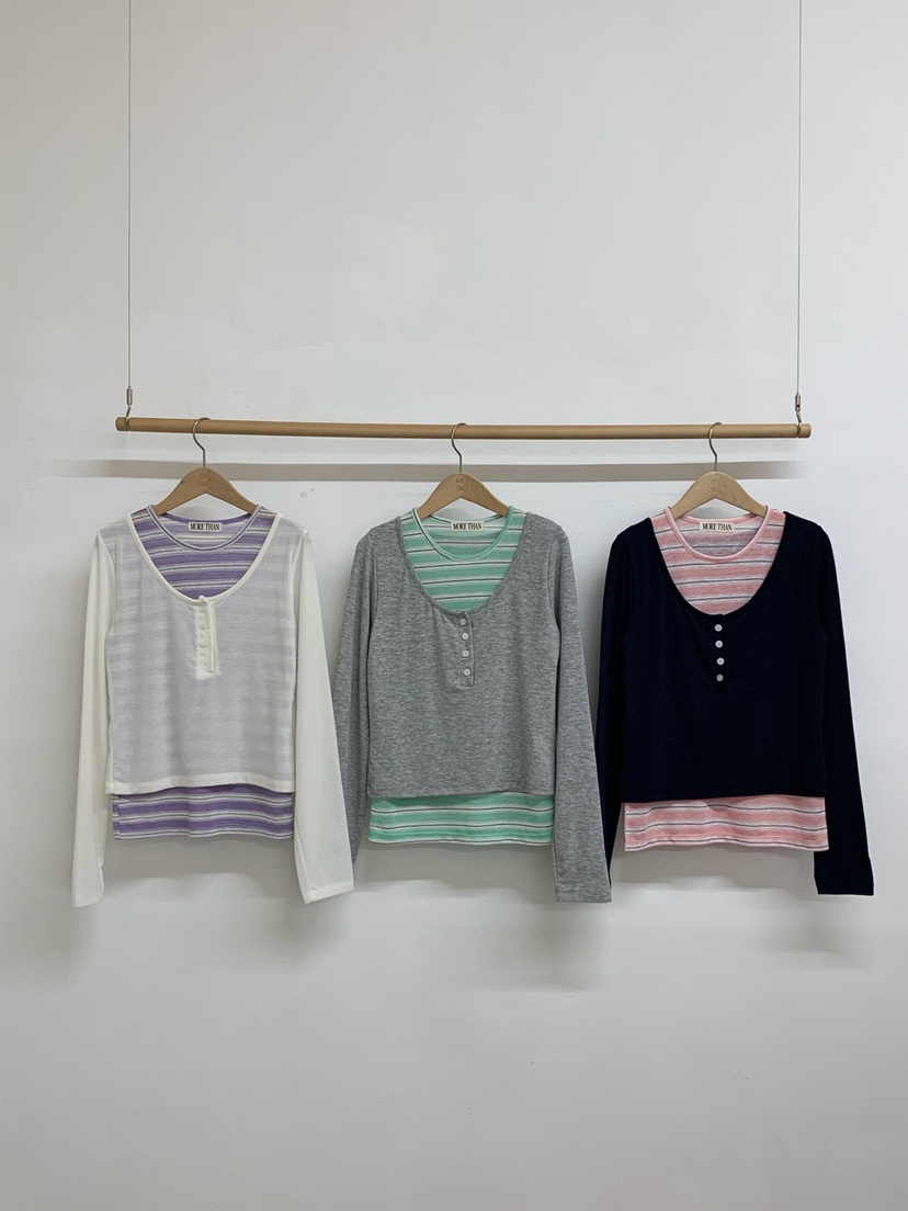 MORE THAN-P韓國代購女裝新品推薦熱賣人氣26春夏長袖T恤MORE THAN長袖T恤