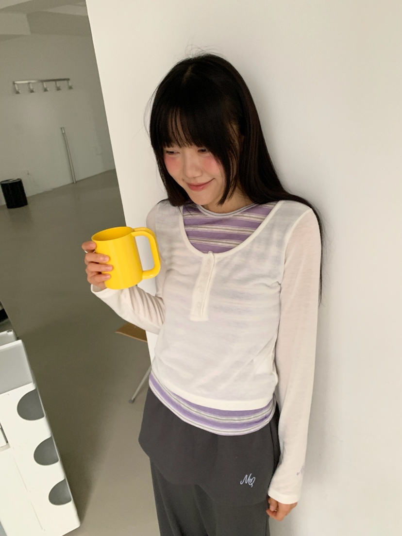 MORE THAN-P韓國代購女裝新品推薦熱賣人氣26春夏長袖T恤MORE THAN長袖T恤