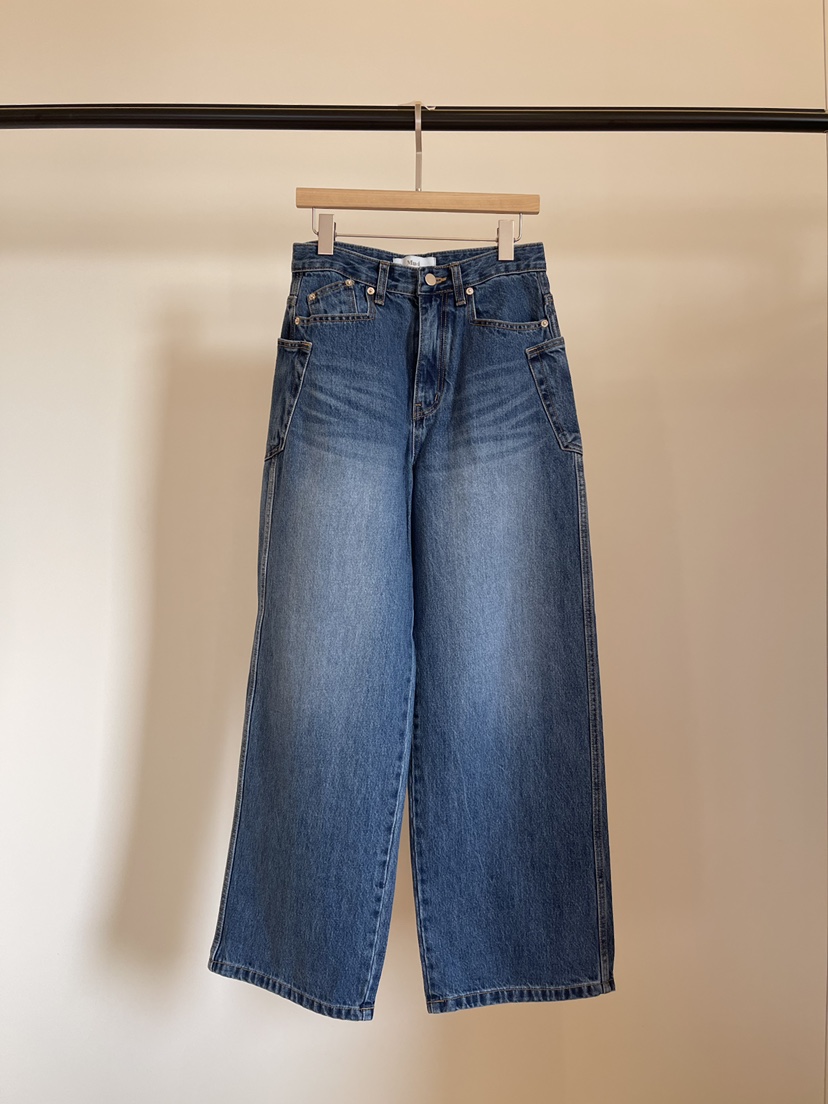 THE MUI東大門直郵女士新款26春夏休閑職業真品牛仔褲口袋THE MUI牛仔褲圖色1