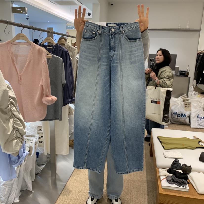 SELF SERVICE東大門直郵女士新品休閑26春夏人氣時尚牛仔褲SELF SERVICE牛仔褲圖色1