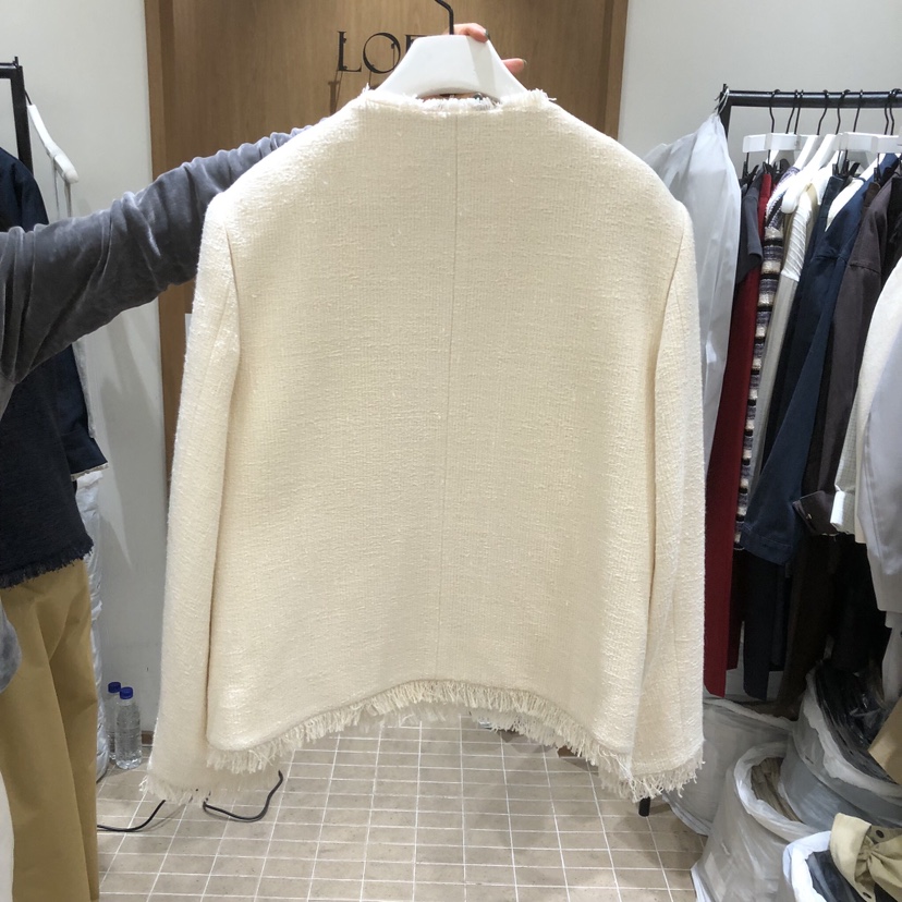 LOFN東大門實拍女士新品人氣真品熱賣推薦夾克粗花呢流蘇LOFN夾克
