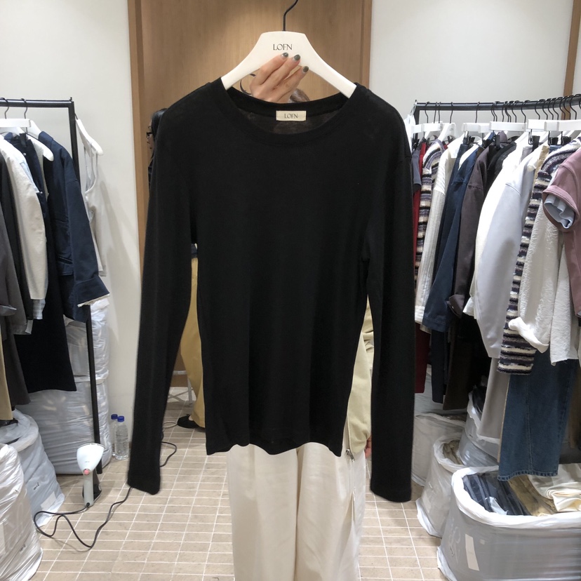 LOFN東大門實拍女士新款推薦時尚真品休閑長袖T恤不含內搭LOFN長袖T恤圖色2