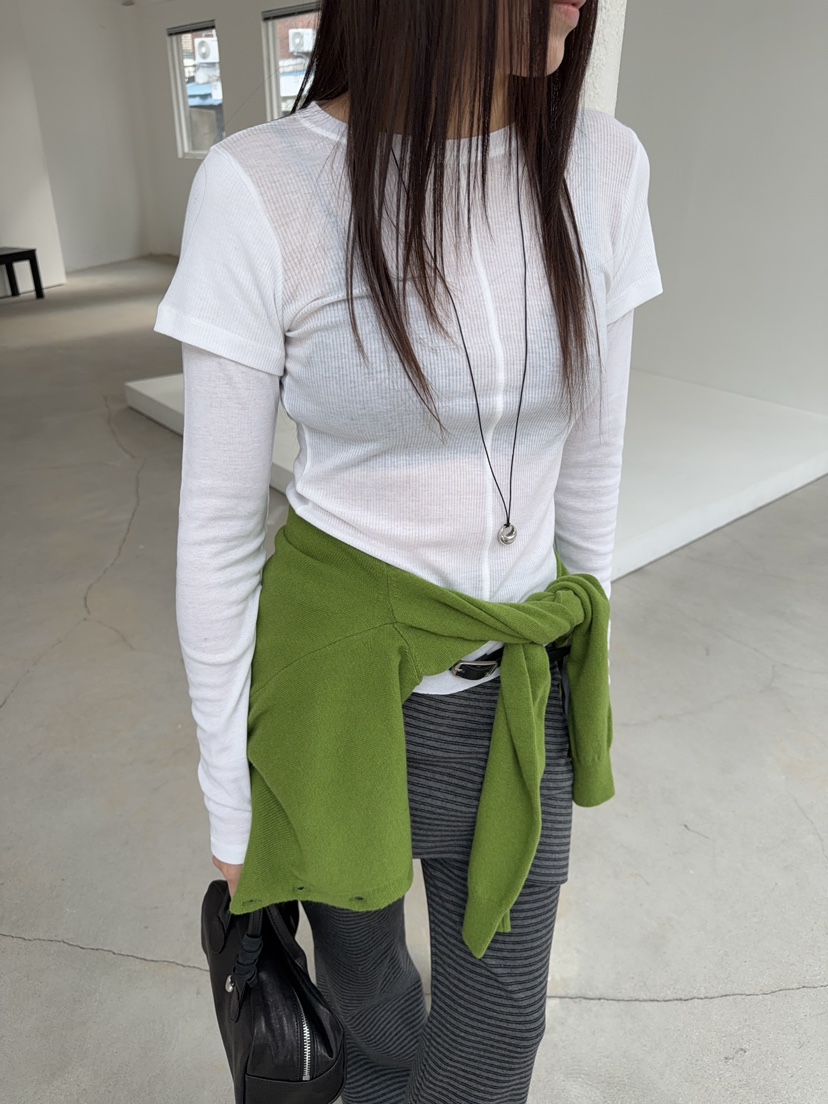 ACME韓國代購女士新品熱賣時尚26春夏真品推薦長袖T恤假兩件ACME長袖T恤