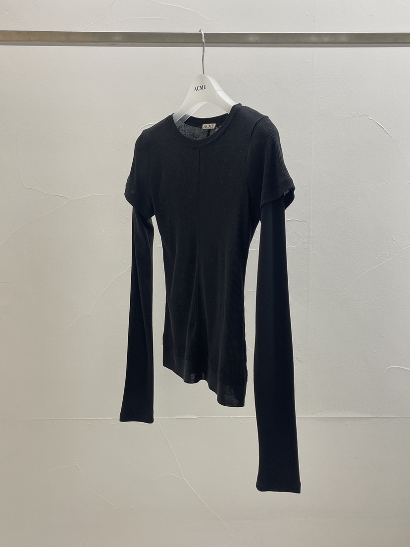 ACME韓國代購女士新品熱賣時尚26春夏真品推薦長袖T恤假兩件ACME長袖T恤圖色2