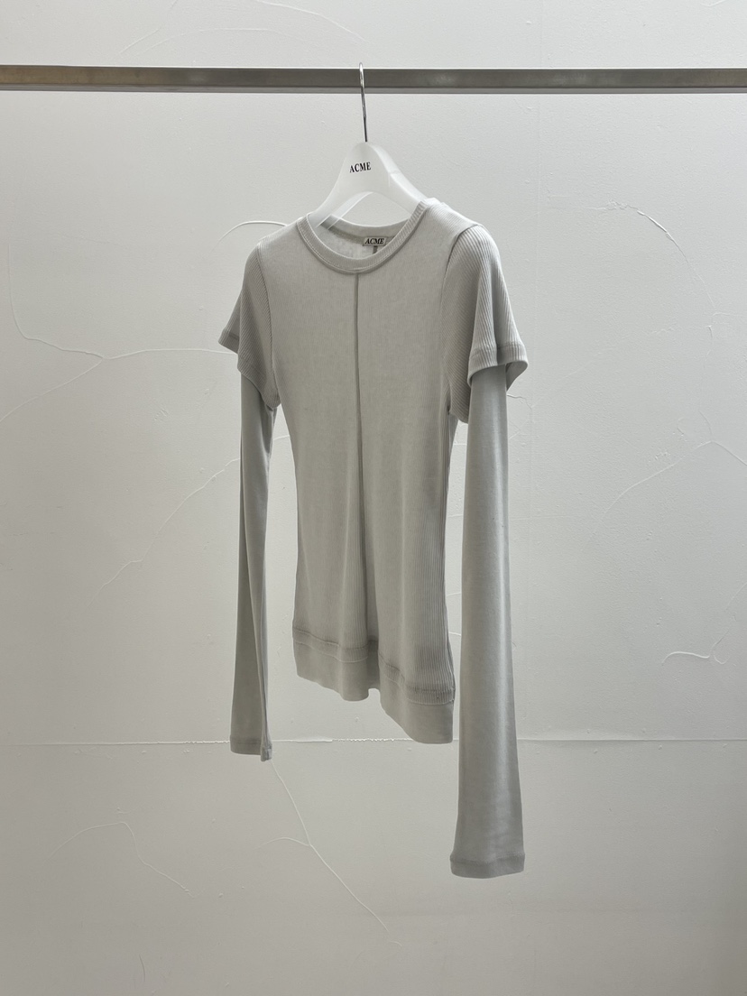 ACME韓國代購女士新品熱賣時尚26春夏真品推薦長袖T恤假兩件ACME長袖T恤圖色3