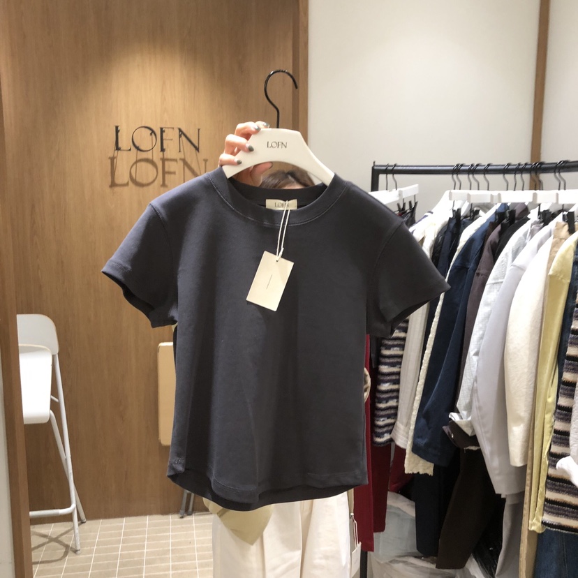 LOFN東大門代購女裝新款26春夏人氣真品時尚休閑T恤不含內搭LOFNT恤圖色3
