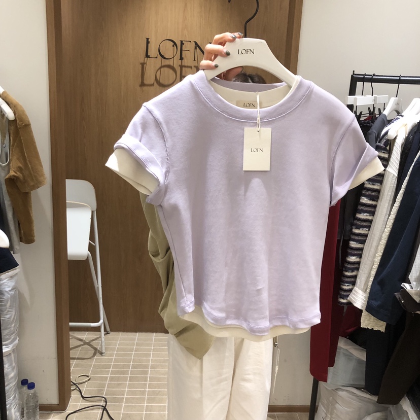 LOFN東大門代購女裝新款26春夏人氣真品時尚休閑T恤不含內搭LOFNT恤圖色5