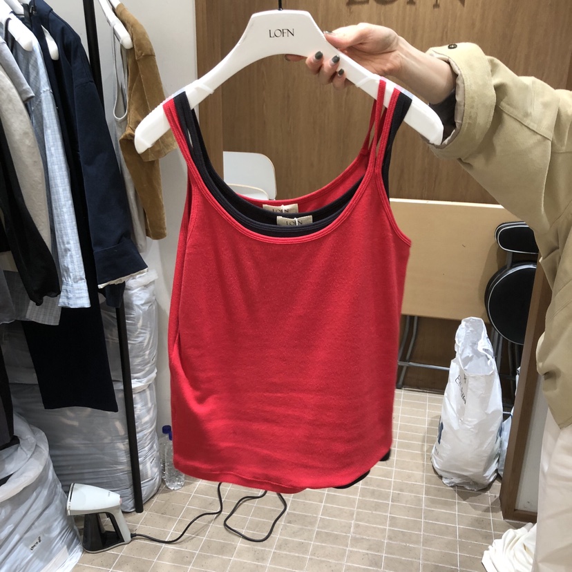 LOFN韓國直郵女裝新品26春夏時尚職業人氣吊帶背心不含內搭LOFN吊帶/背心圖色2