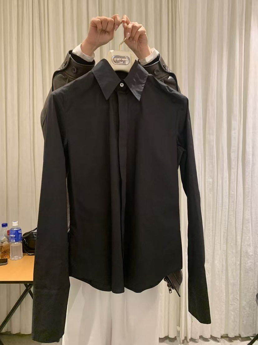 PAPERMOON東大門實拍女裝新款真品26春夏時尚襯衫蕾絲衫修身paper moon襯衫/蕾絲衫圖色1