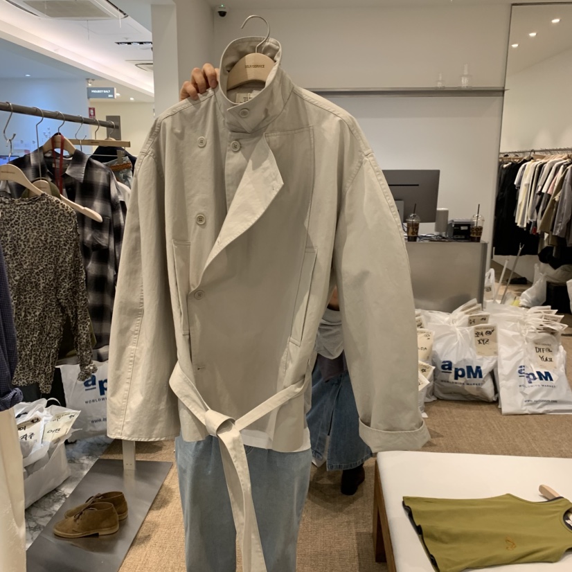 SELF SERVICE東大門實拍女裝新款休閑時尚夾克含腰帶系帶SELF SERVICE夾克圖色1