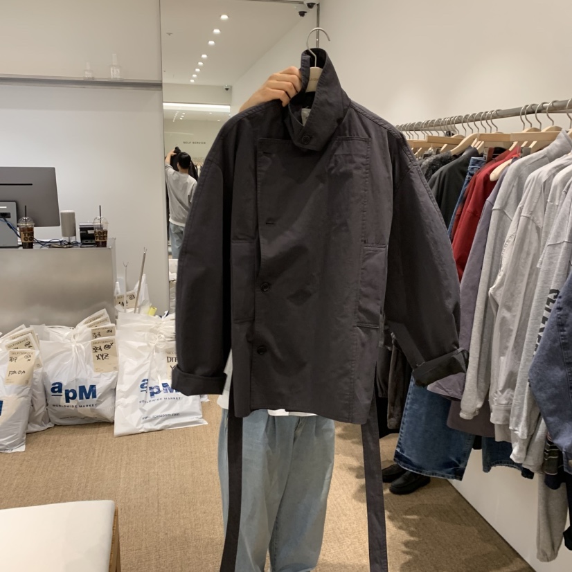 SELF SERVICE東大門實拍女裝新款休閑時尚夾克含腰帶系帶SELF SERVICE夾克圖色2