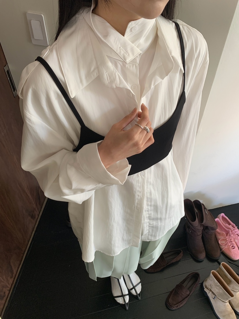 JKICHI東大門代購女士新款休閑人氣職業襯衫蕾絲衫不含吊帶JKICHI襯衫/蕾絲衫