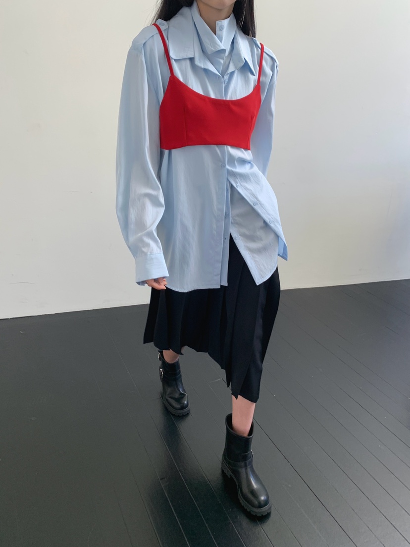 JKICHI東大門代購女士新款休閑人氣職業襯衫蕾絲衫不含吊帶JKICHI襯衫/蕾絲衫