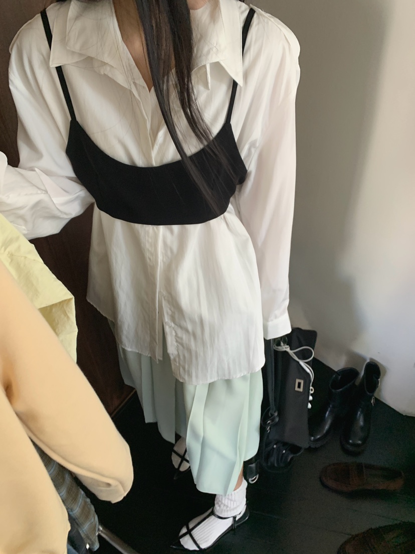 JKICHI東大門代購女士新款休閑人氣職業襯衫蕾絲衫不含吊帶JKICHI襯衫/蕾絲衫圖色2