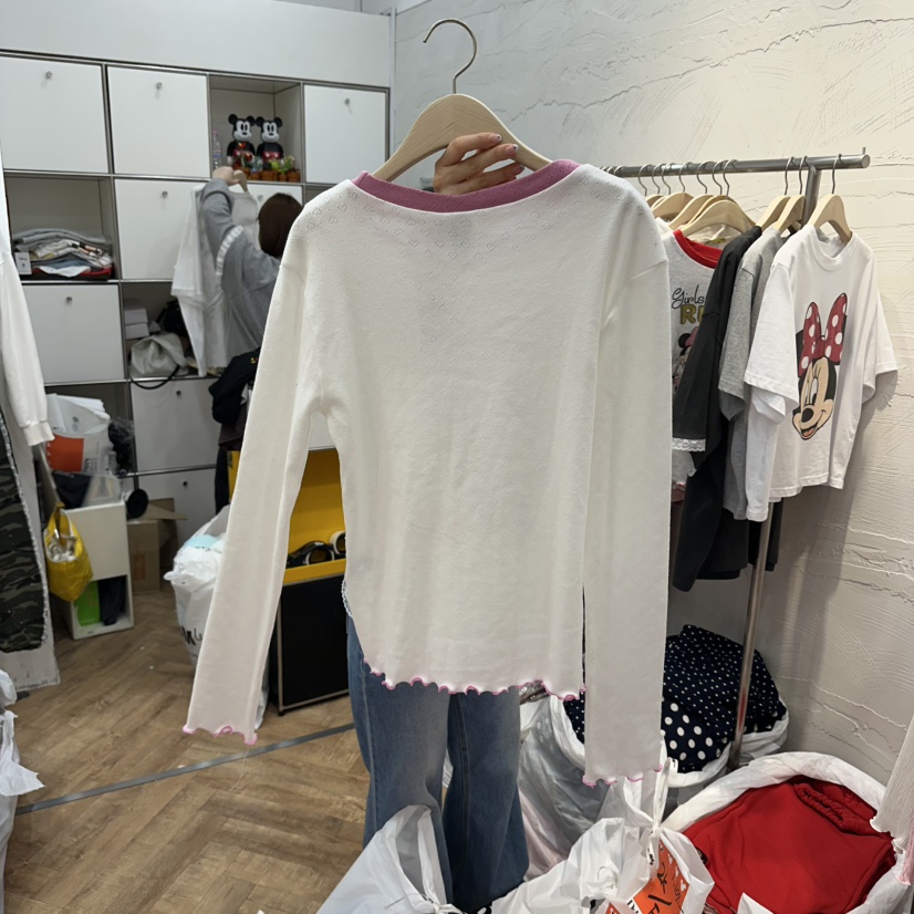 DE LINE東大門直郵女裝新品真品職業人氣熱賣26春夏長袖T恤DE LINE長袖T恤