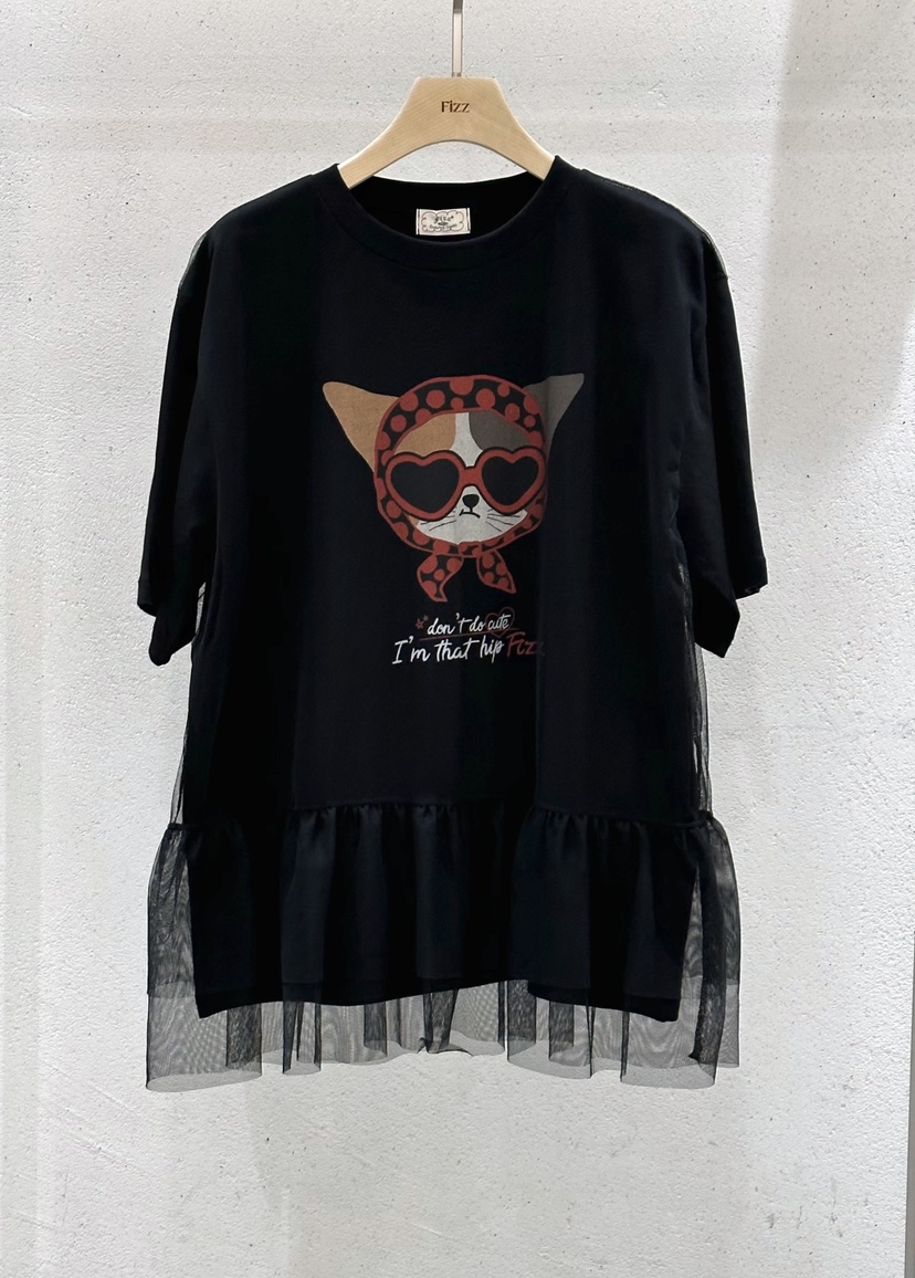 FIZZ韓國直郵女士新款26春夏職業真品推薦熱賣人氣休閑T恤FIZZT恤圖色2