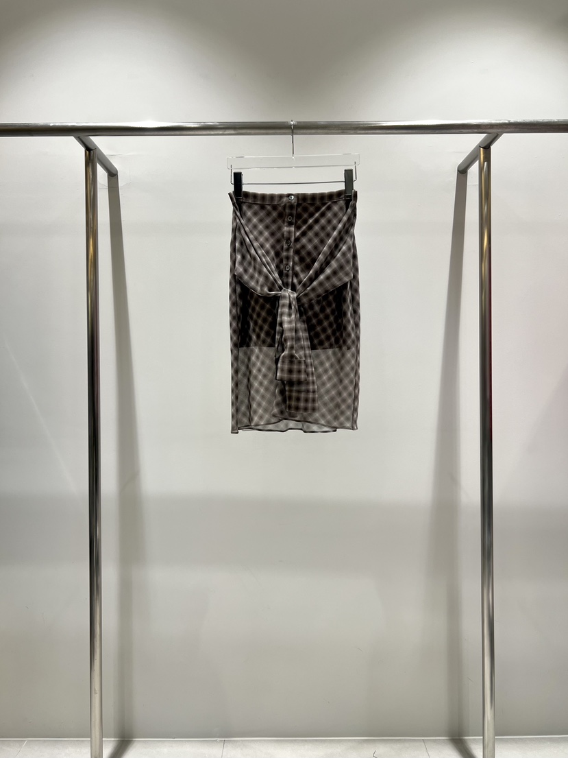 CESTLAVIE東大門實拍女士新款真品時尚職業26春夏長裙格紋CESTLAVIE長裙圖色1