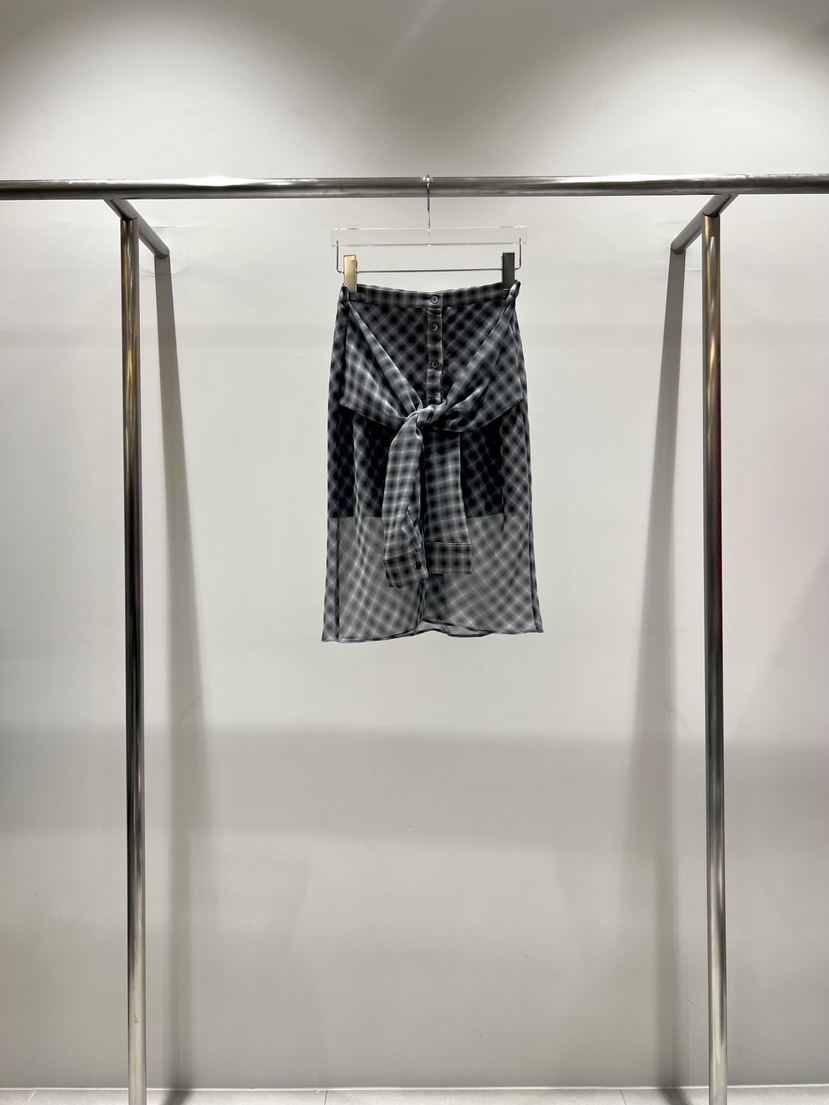 CESTLAVIE東大門實拍女士新款真品時尚職業26春夏長裙格紋CESTLAVIE長裙圖色2