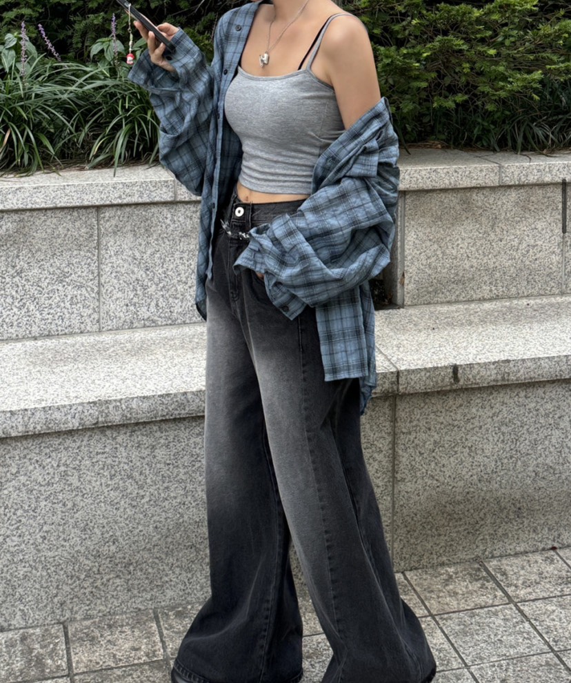 PAIRING韓國代購女士新款休閑時尚真品襯衫蕾絲衫格紋亞麻PAIRING襯衫/蕾絲衫