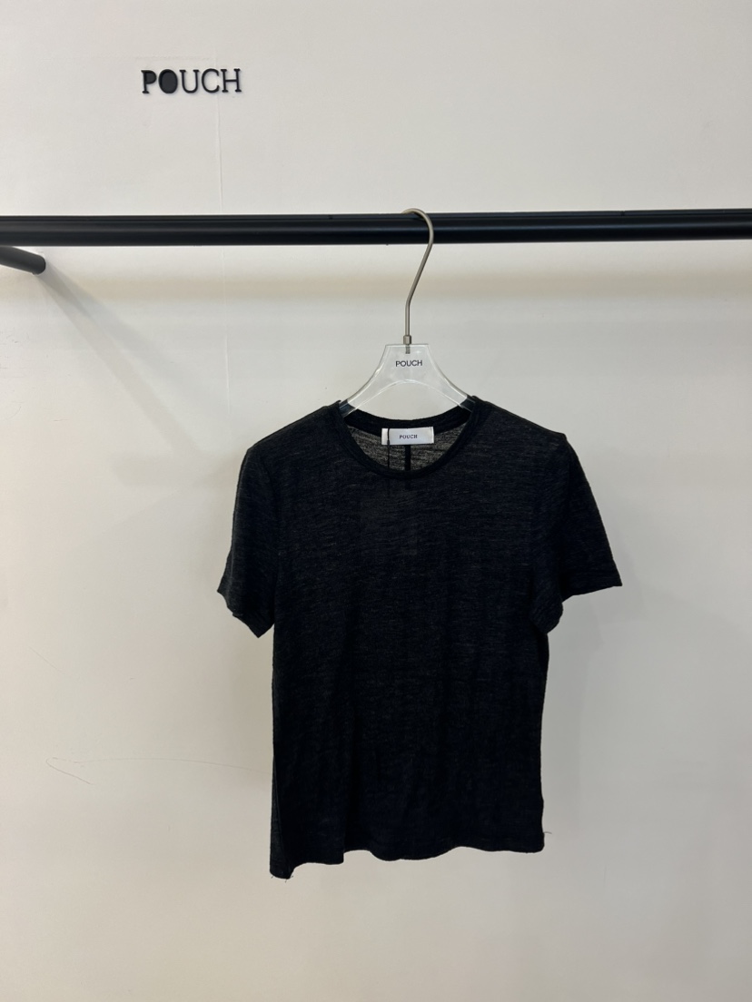 POUCH韓國代購女裝新品時尚休閑真品職業推薦26春夏熱賣T恤POUCHT恤圖色5黑色