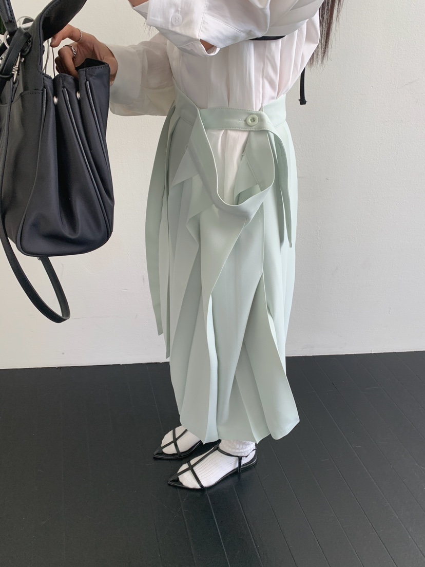 JKICHI韓國直郵女士新款26春夏休閑時尚半身裙中短裙褶皺JKICHI半身裙/中短裙