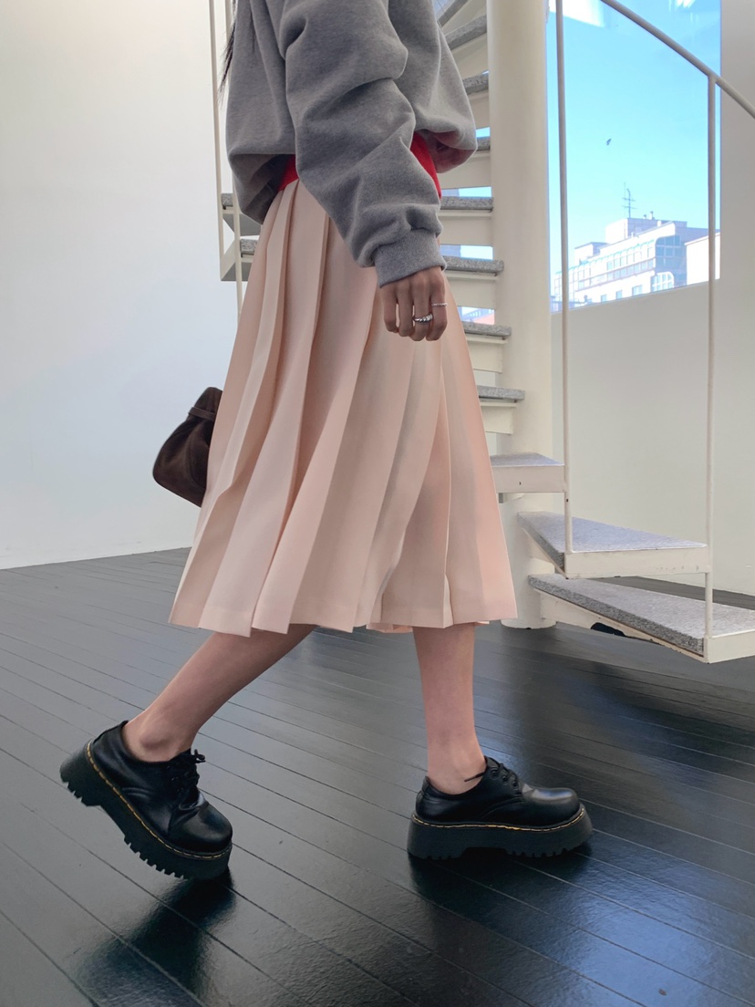 JKICHI韓國直郵女士新款26春夏休閑時尚半身裙中短裙褶皺JKICHI半身裙/中短裙