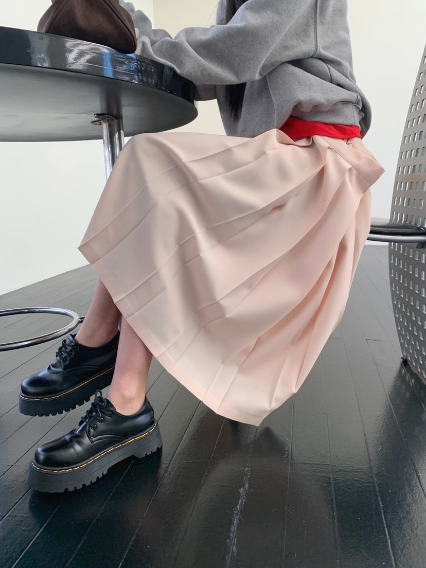 JKICHI韓國直郵女士新款26春夏休閑時尚半身裙中短裙褶皺JKICHI半身裙/中短裙