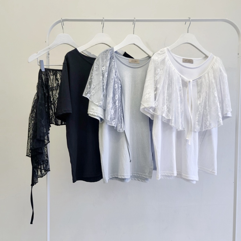 LA BLOOM東大門實拍女裝新品推薦套裝不對稱披肩套裝蕾絲La Bloom套裝