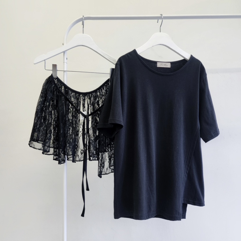 LA BLOOM東大門實拍女裝新品推薦套裝不對稱披肩套裝蕾絲La Bloom套裝圖色3