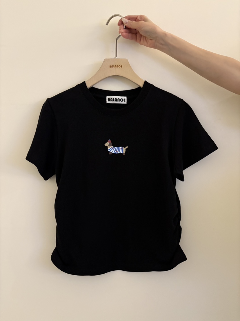 BALANCE韓國直郵女士新款26春夏推薦人氣職業時尚T恤狗狗BALANCET恤圖色3