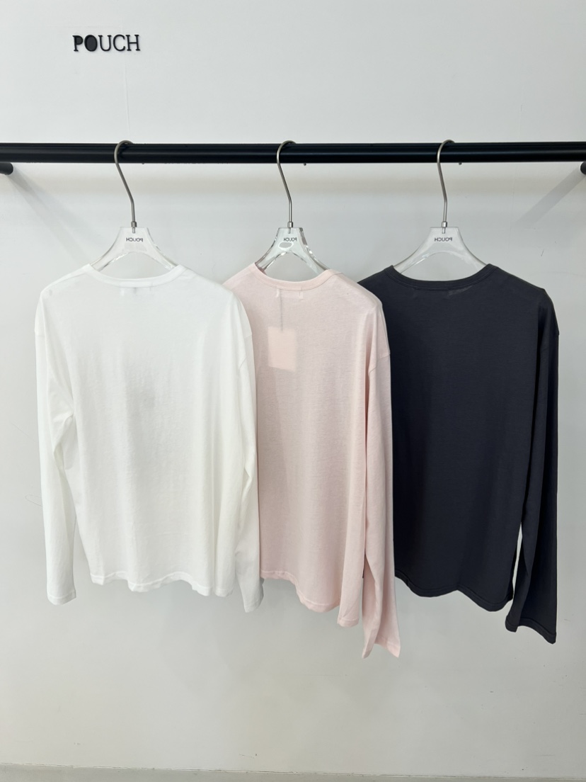 POUCH韓國代購女裝新品休閑26春夏人氣推薦時尚熱賣長袖T恤POUCH長袖T恤