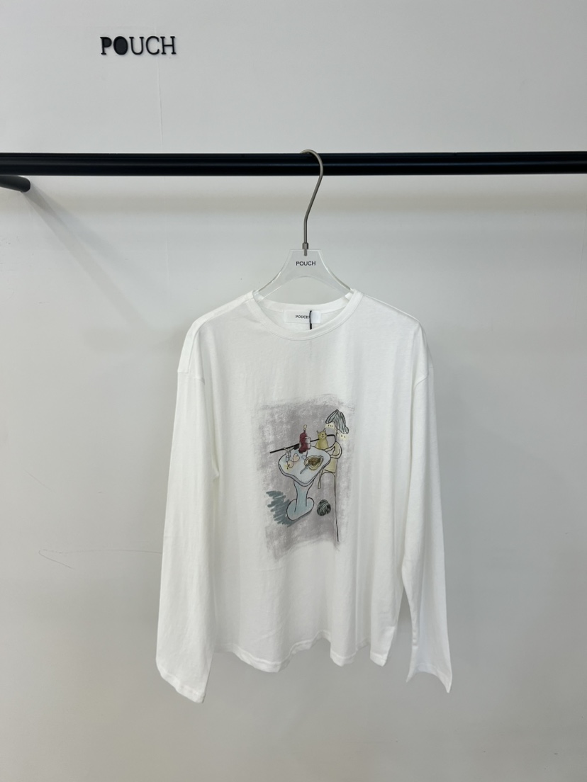 POUCH韓國代購女裝新品休閑26春夏人氣推薦時尚熱賣長袖T恤POUCH長袖T恤圖色2