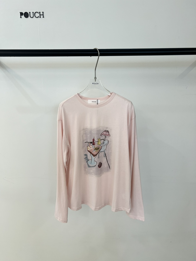 POUCH韓國代購女裝新品休閑26春夏人氣推薦時尚熱賣長袖T恤POUCH長袖T恤圖色3