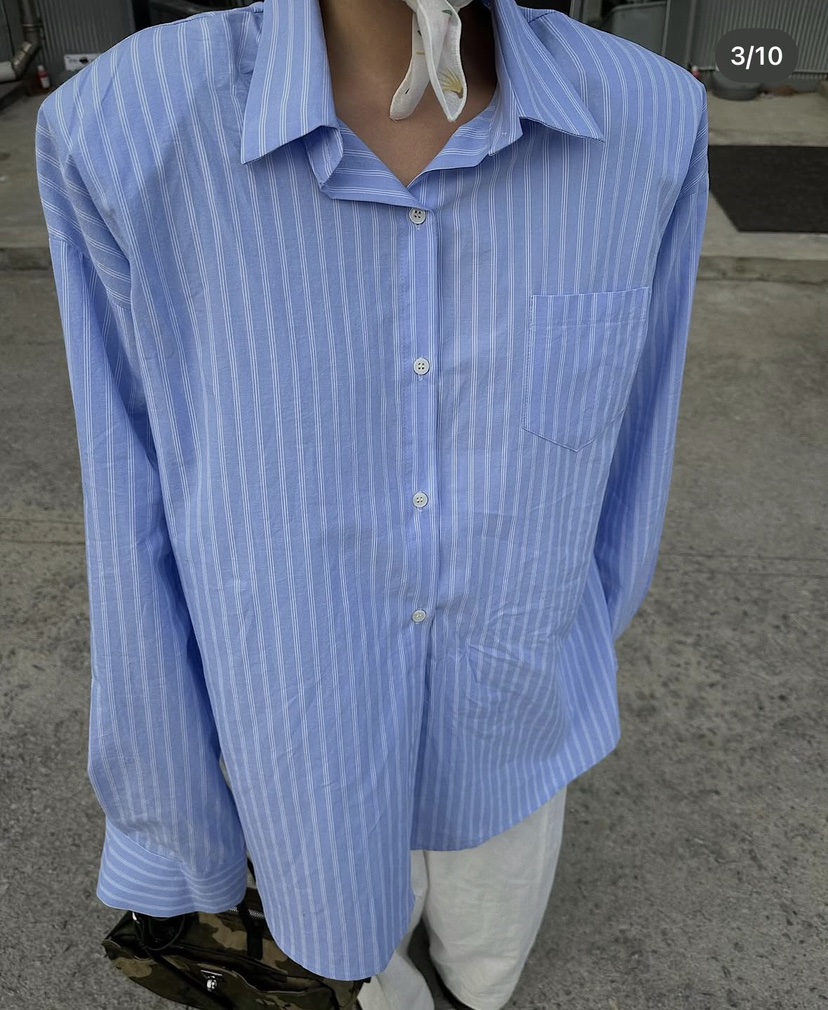 OKIE東大門直郵女裝新款26春夏休閑人氣職業襯衫蕾絲衫寬松OKIE襯衫/蕾絲衫